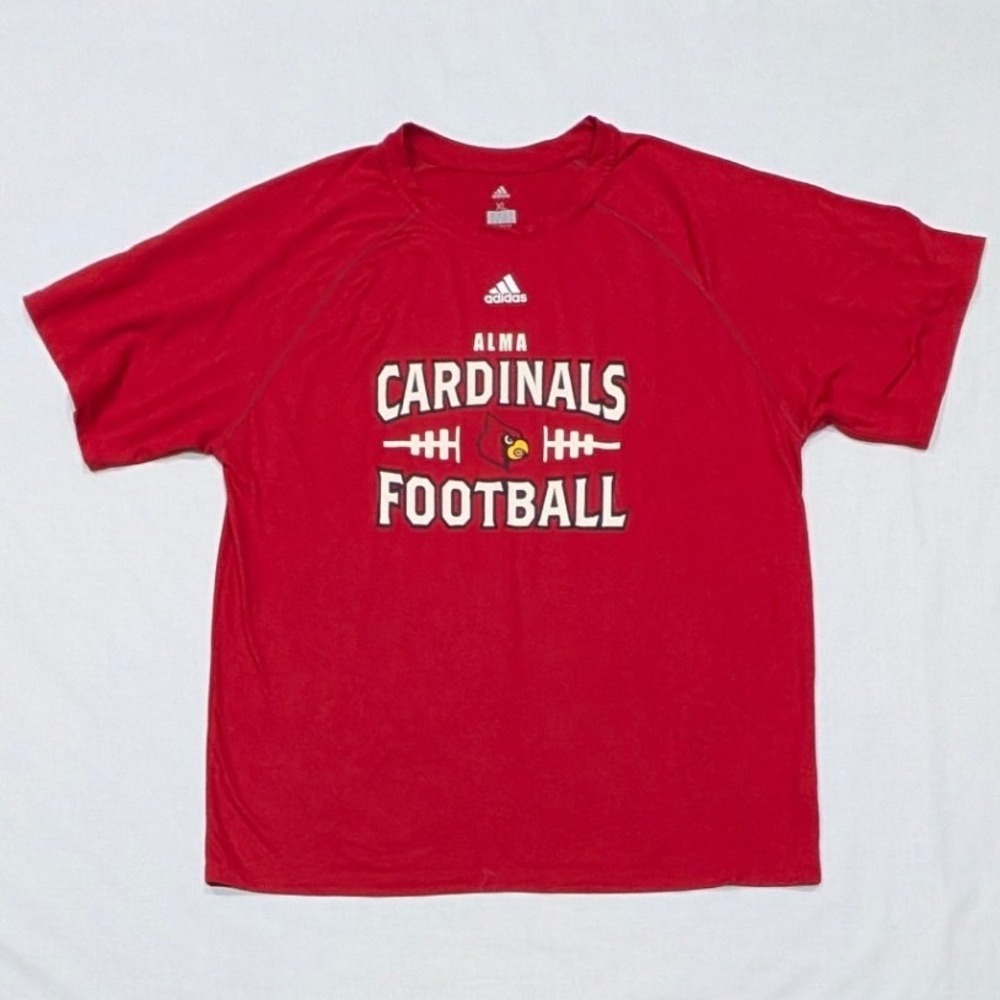 Adidas Alma Cardinals Football Climalite Red Performance T-Shirt Mens XL